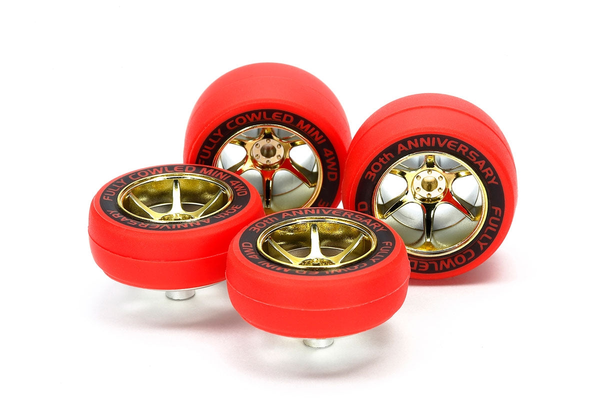 Tamiya Fully Cowled 30th Anniversary Red Slick Tires & Gold Color 95665