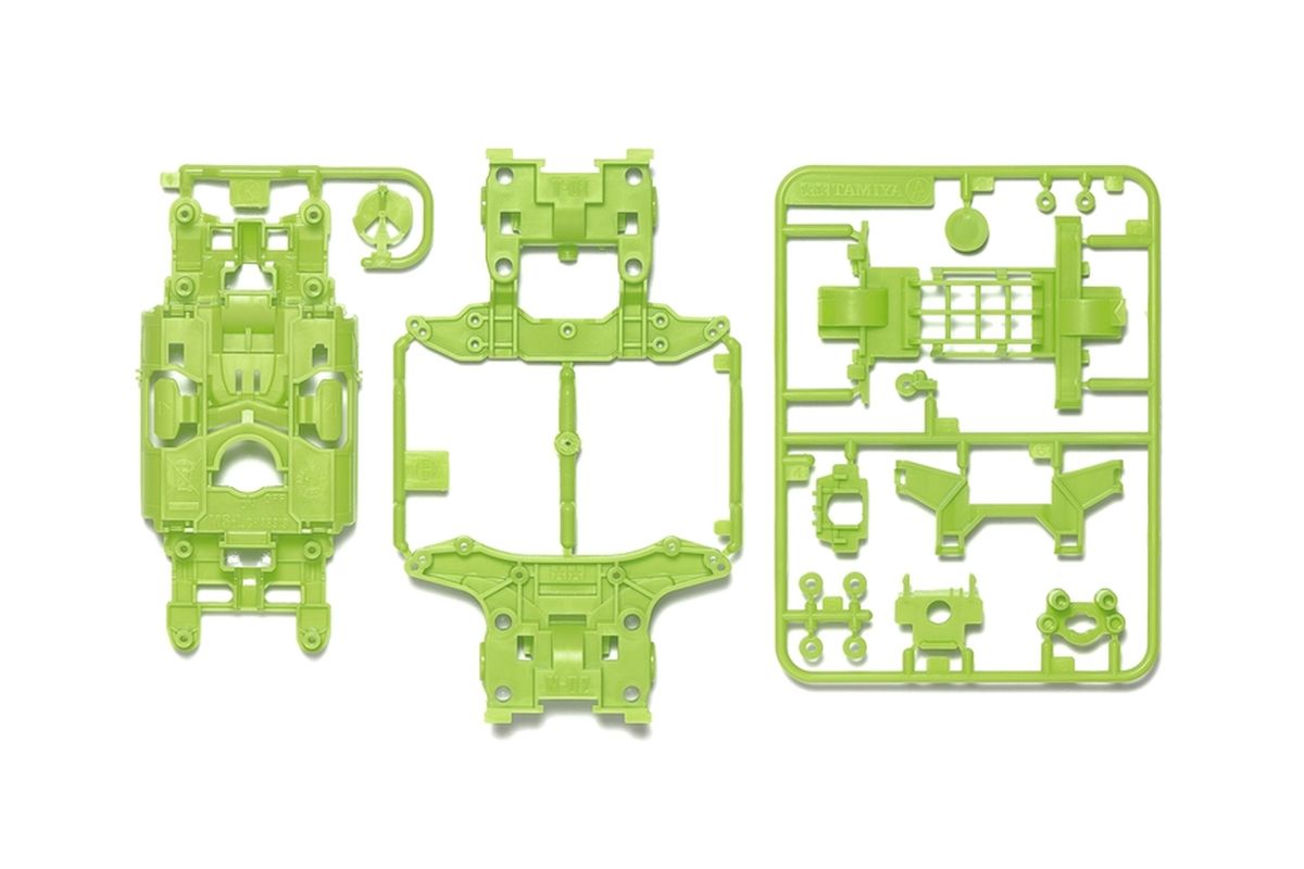 Tamiya Mini 4WD MS Chassis Set Yellow Green with Rotary Switch