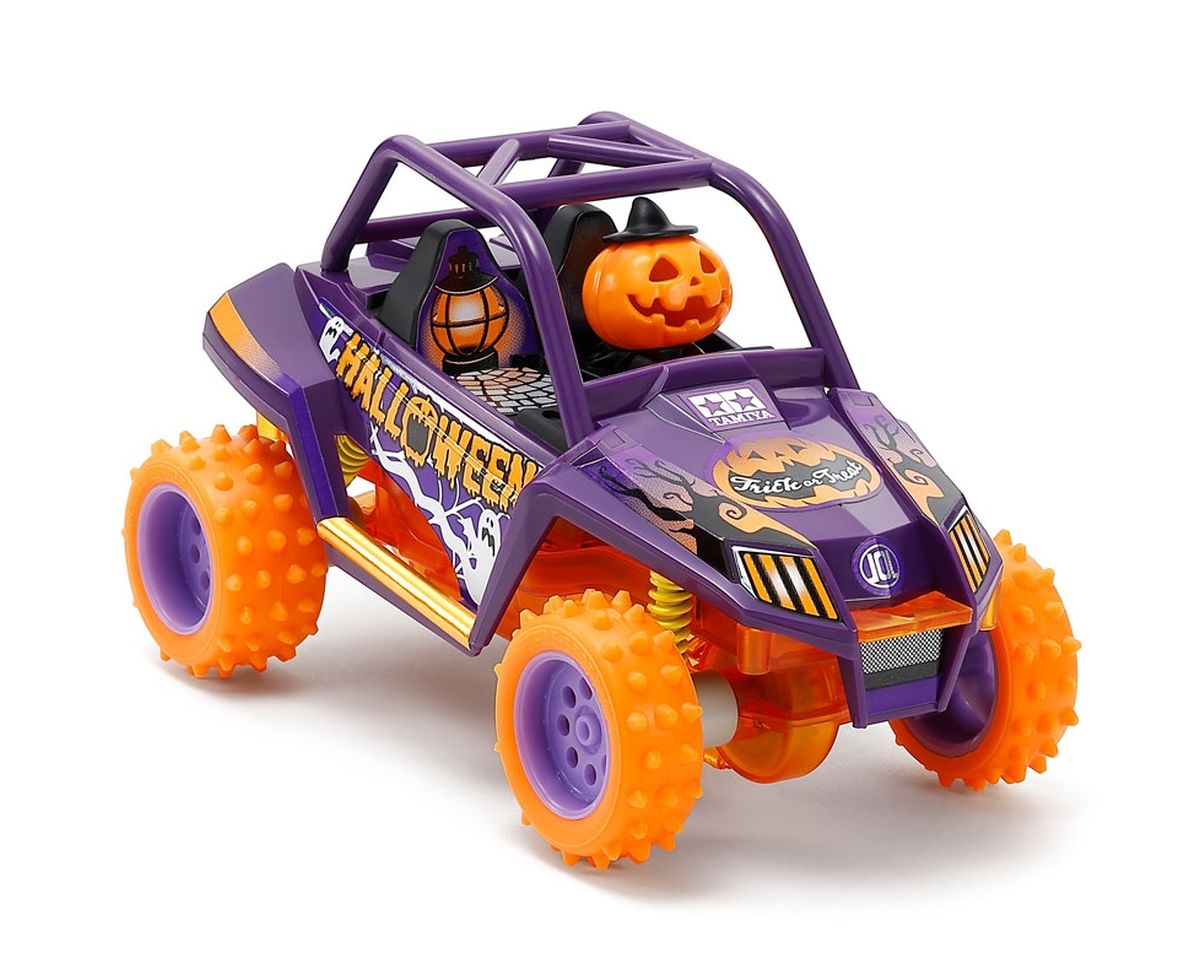 Tamiya Trail Mini 4WD Halloween Version – EZ Chassis Snap-Together Kit with Jack-o'-Lantern Driver