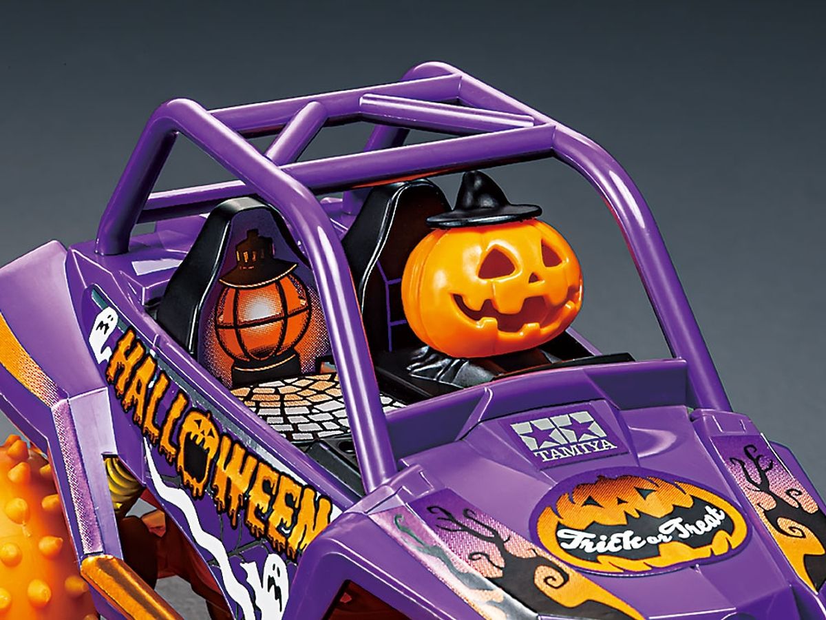 Tamiya Trail Mini 4WD Halloween Version – EZ Chassis Snap-Together Kit with Jack-o'-Lantern Driver