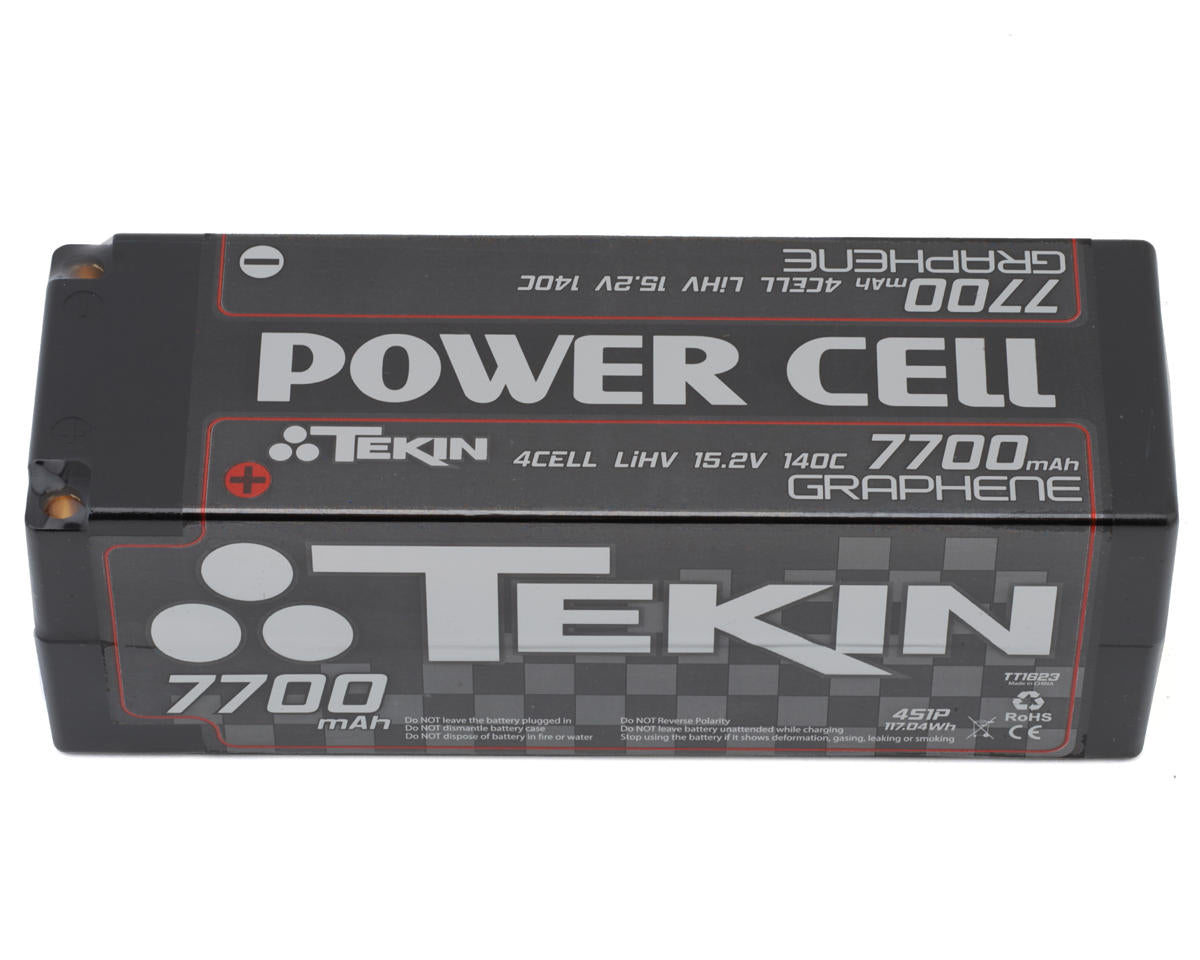 Tekin Power Cell 4S HV 140C LiPo Battery (15.2V/7700mAh) w/5mm Bullets TT1623