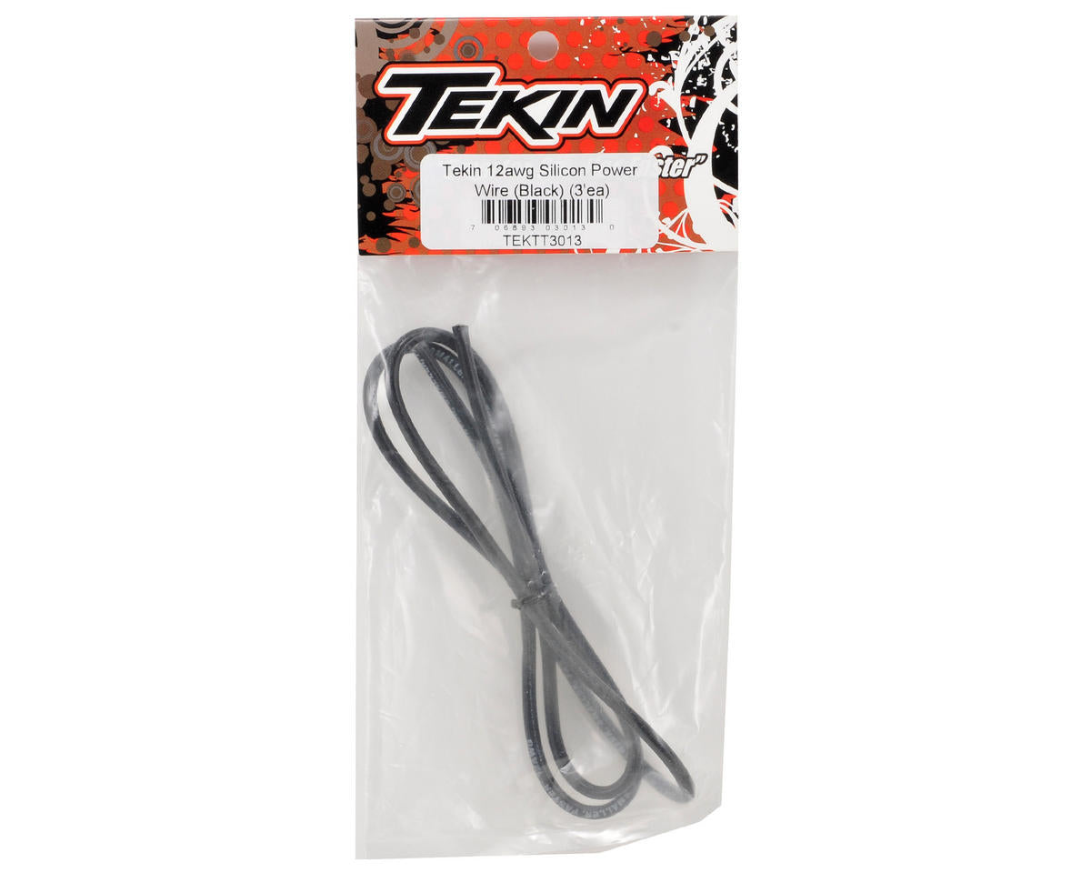 Tekin 12awg Silicon Power Wire (Black) (3') TT3013