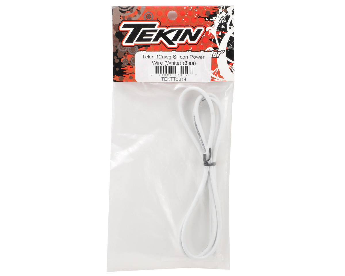 Tekin 12awg Silicon Power Wire (White) (3') TT3014