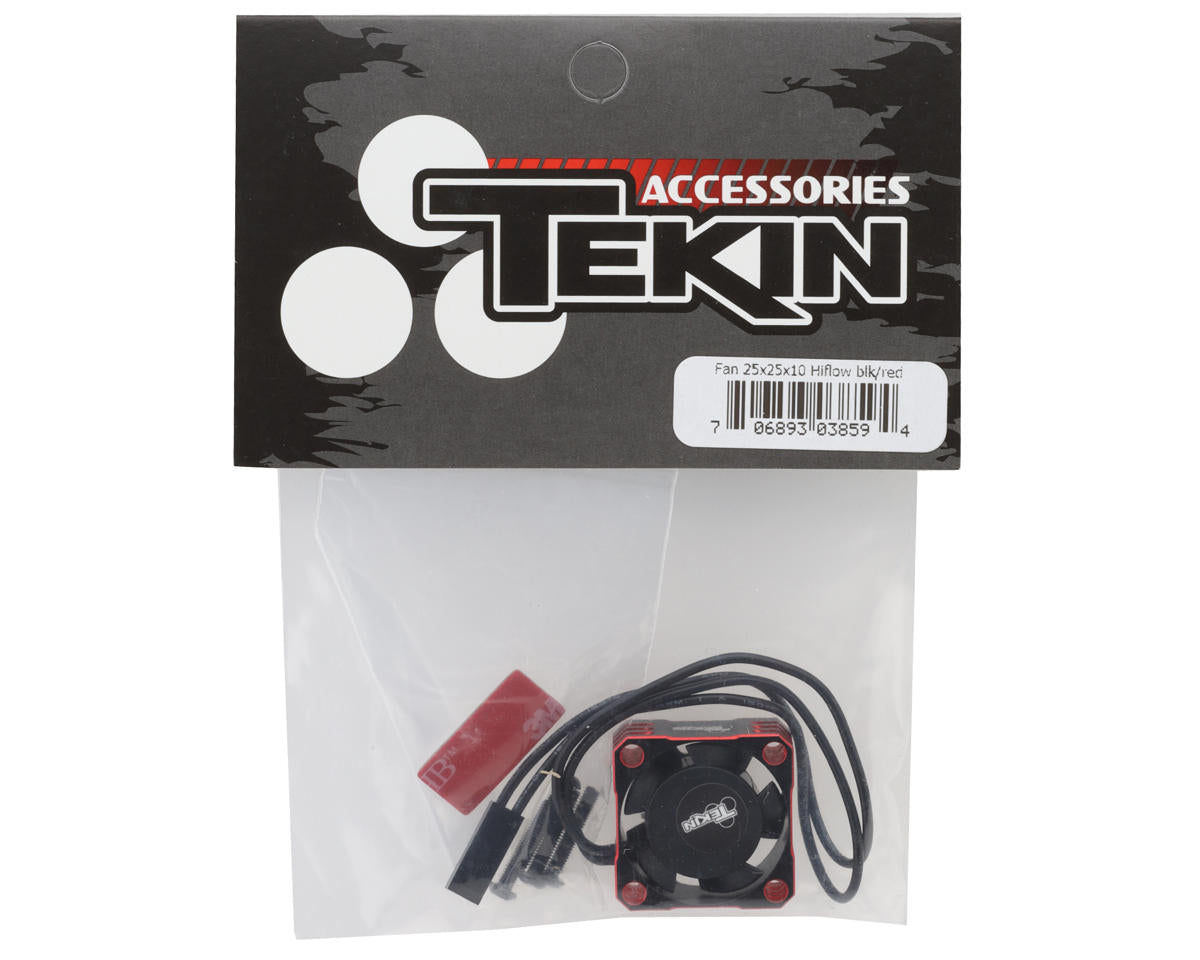 Tekin 25x25x10mm Hiflow Aluminum Cooling Fan (Black/Red) TT3859