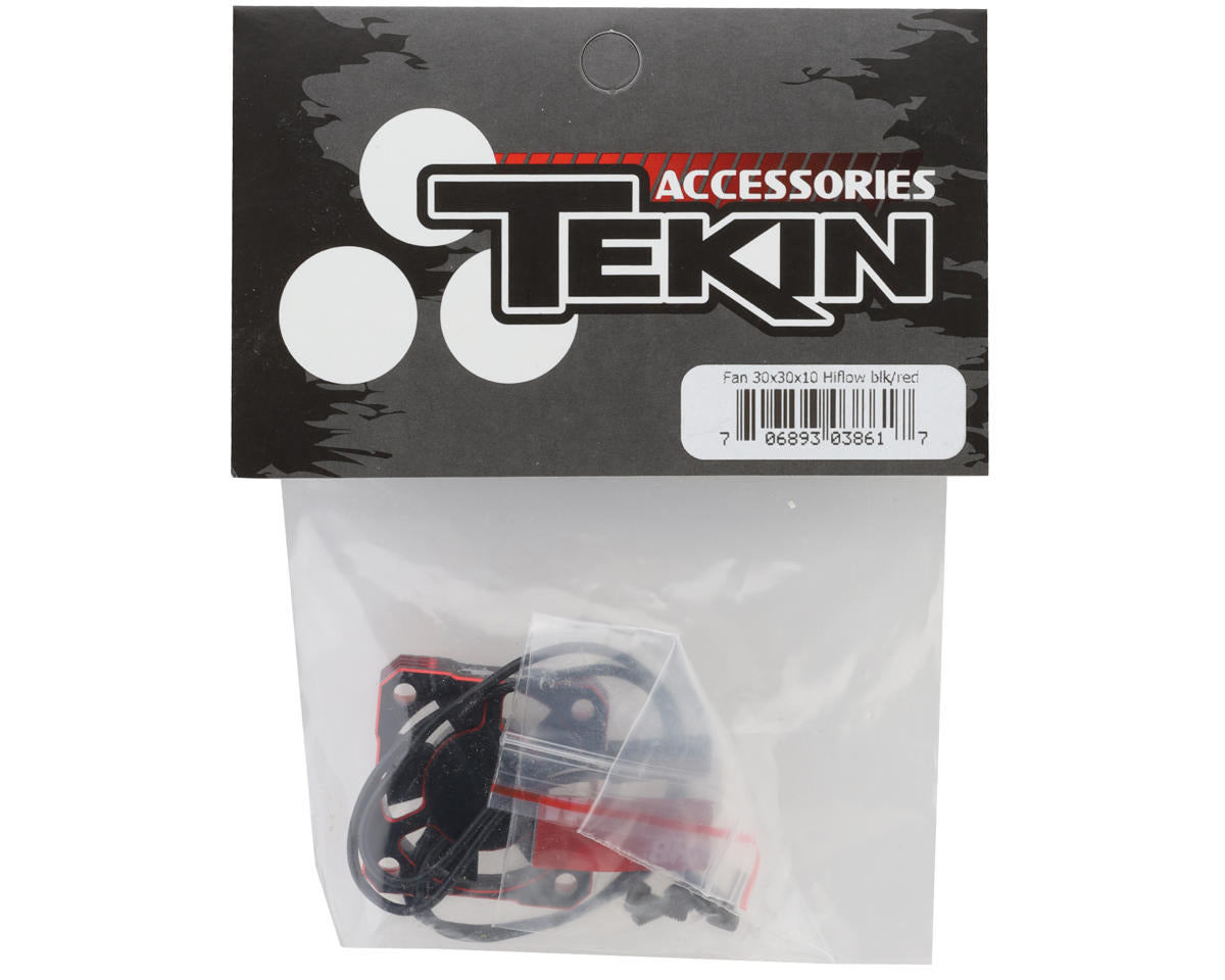 Tekin 30x30x10 Hiflow Aluminum Cooling Fan (Black/Red) TT3861