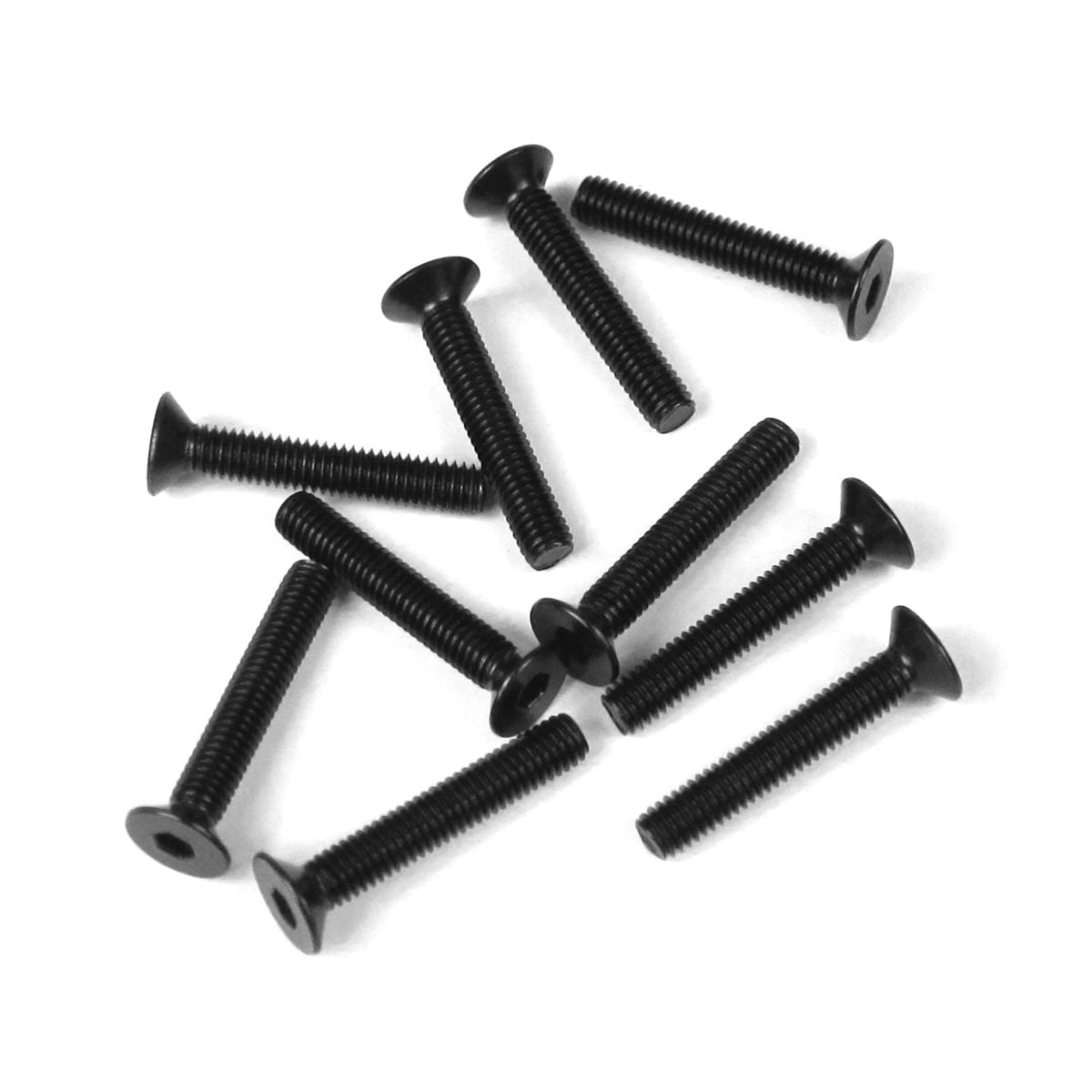 Tekno RC M3x18mm Flat Head Screws (Black, 10pcs)