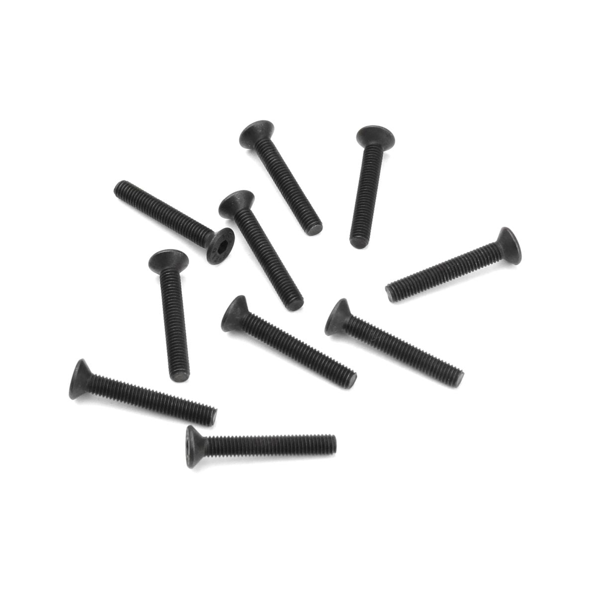 Tekno RC M3x20mm Flat Head Screws, Black (10pcs)