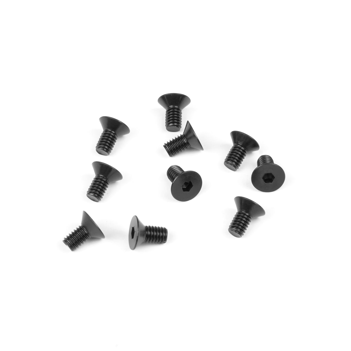 Tekno RC M4x8mm Flat Head Screws, Black (10pcs)