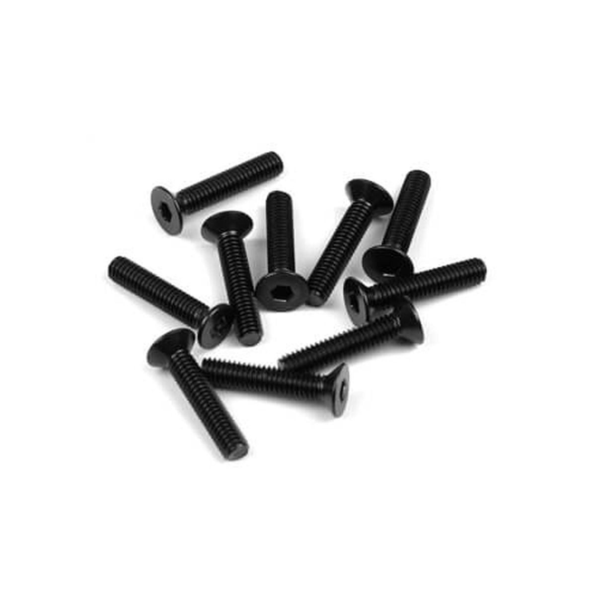 Tekno RC M4x20mm Flat Head Screws, Black (10pcs)