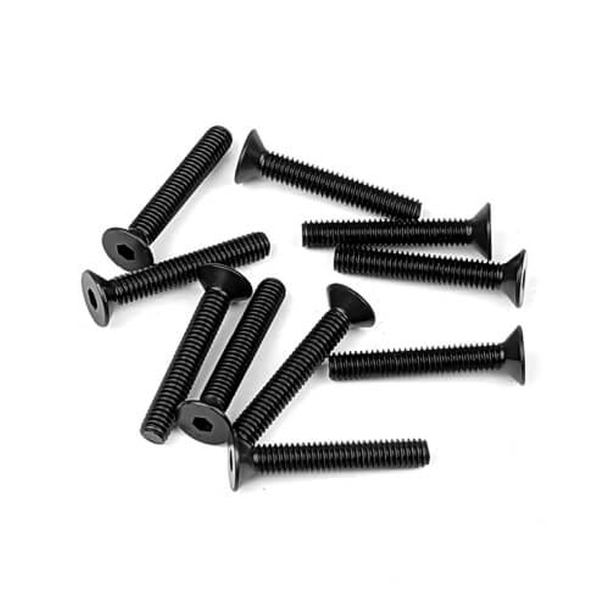 Tekno RC M4x25mm Flat Head Screws, Black (10pcs)