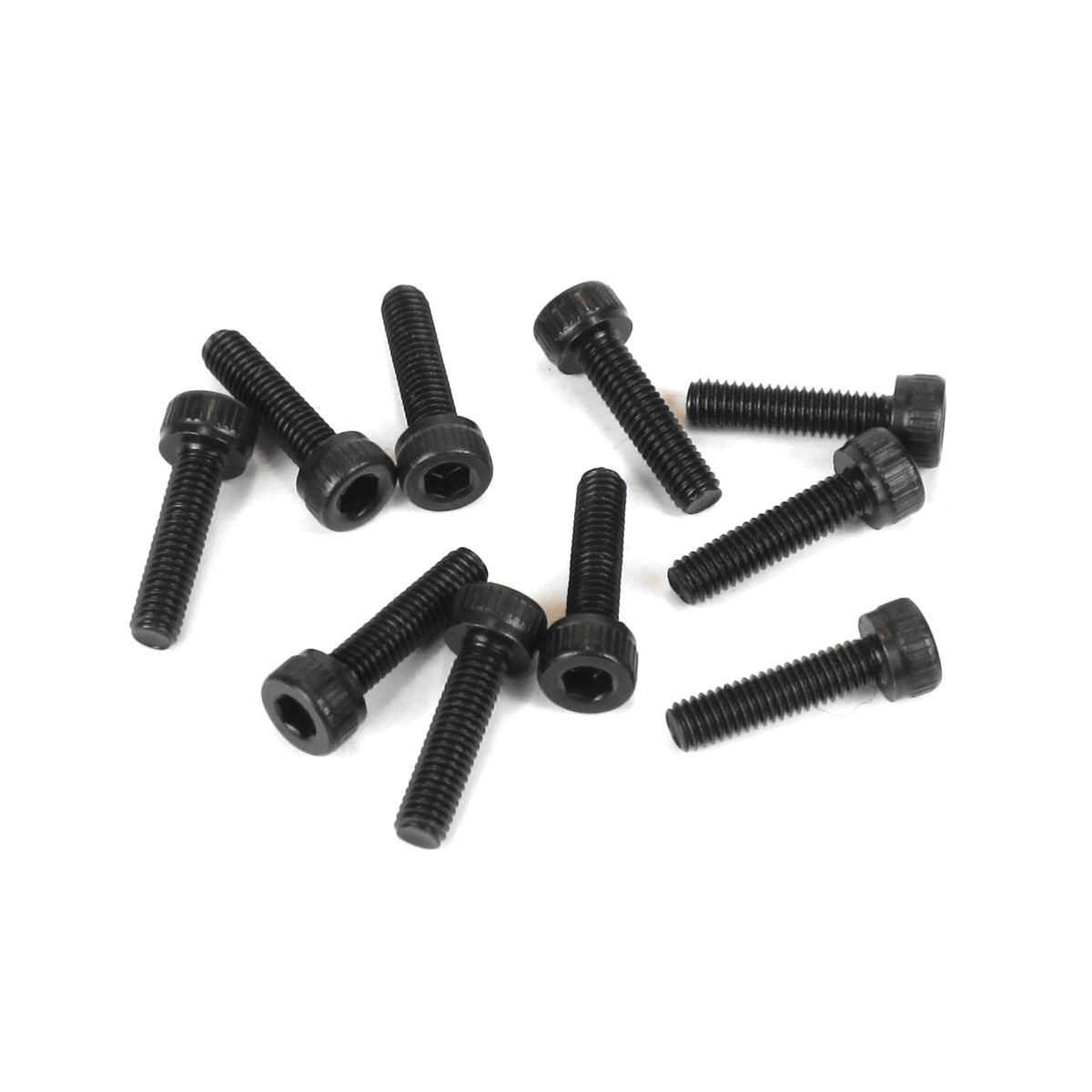 Tekno RC M3x12mm Black Cap Head Screws, 10pcs