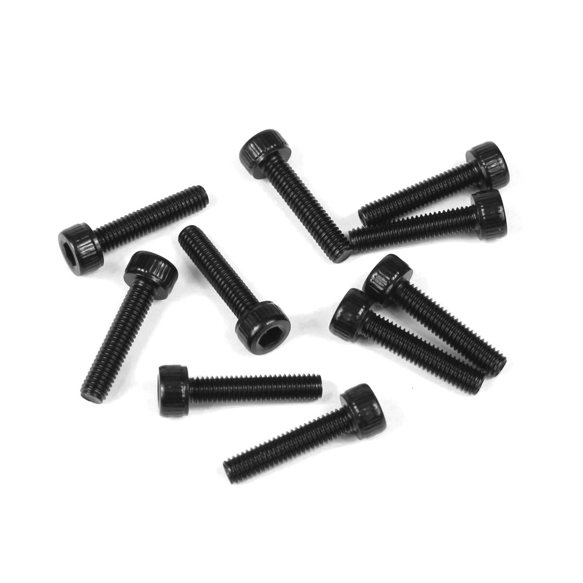 Tekno RC M3x14mm Black Cap Head Screws, 10pcs