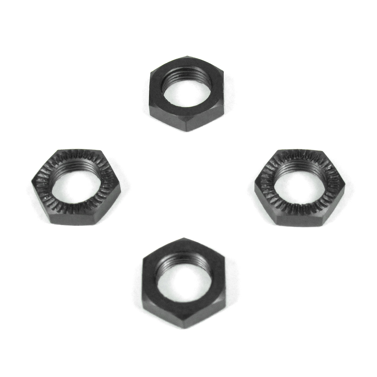 Tekno RC Serrated Wheel Nuts, Gun Metal Anodized, 4pcs