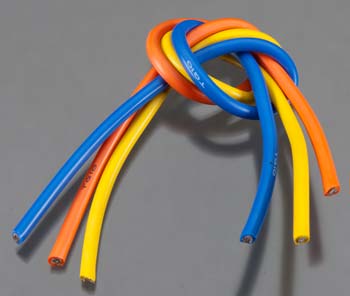 TQ Wire 10 Gauge Super Flexible Wire - 1' ea. Blue Yellow Orange 1104