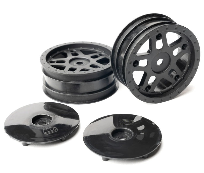 Whitz Racing Products 1/10 Whiplash Front 2.2" 12mm Sprint Car Wheels (2) (Black)