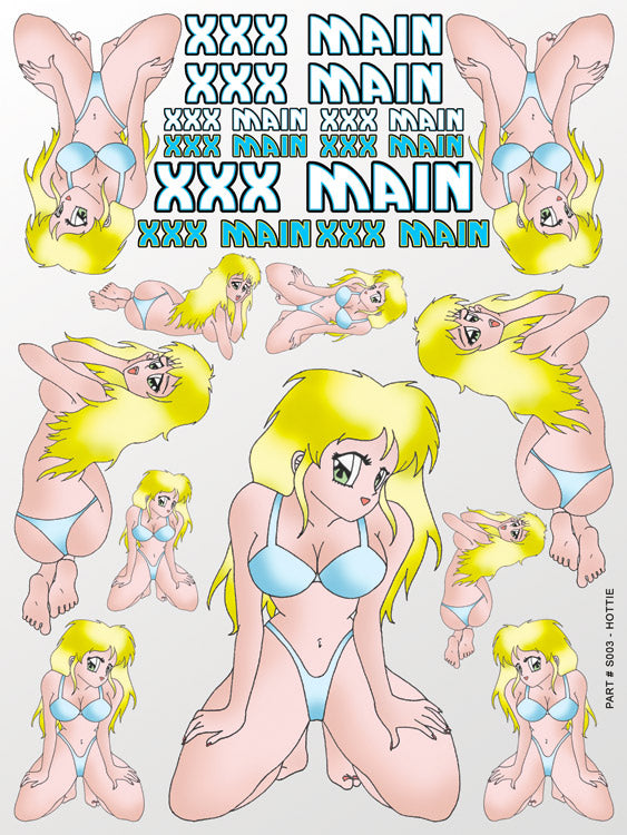 XXX Main Racing Hottie Sticker Sheet  S003