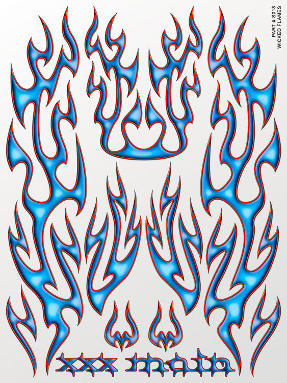 XXX Main Racing Wicked Flames Sticker Sheet  S018