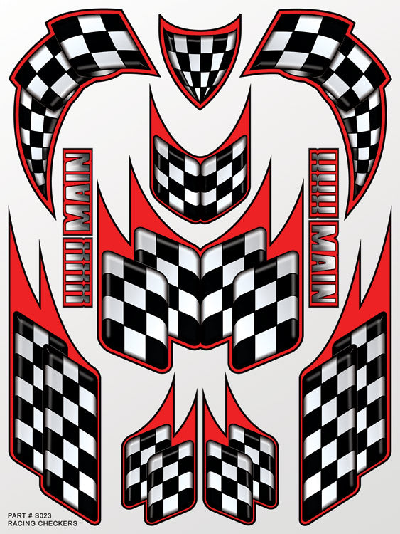 XXX Main Racing Racing Checkers Sticker Sheet  S023