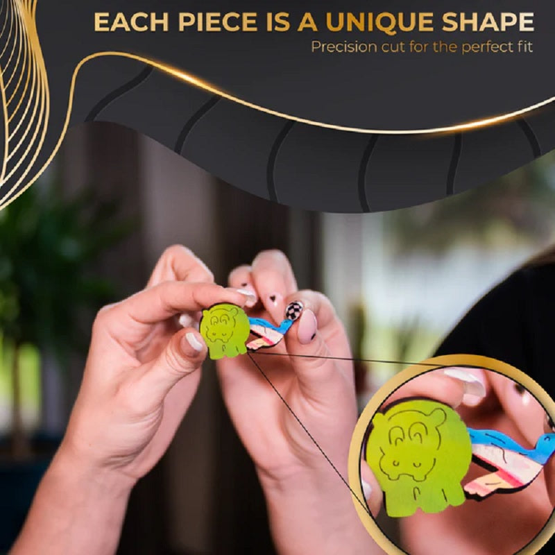 ZenChalet Puzzles Colorful Elephant Wooden Jigsaw Puzzle 500 pcs CE500