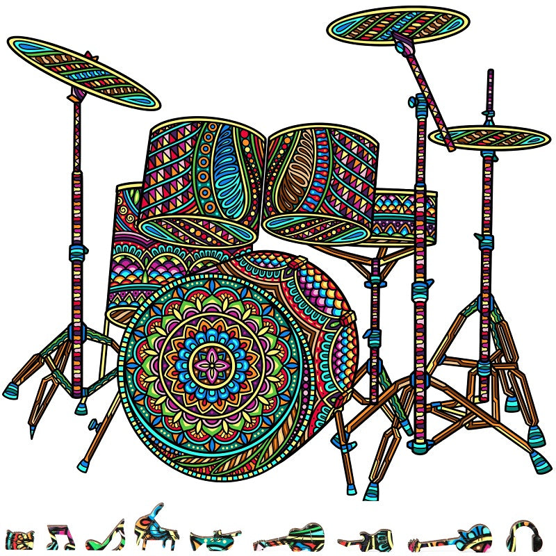 ZenChalet Puzzles Drum Set Wooden Puzzle 200 Pcs DS200