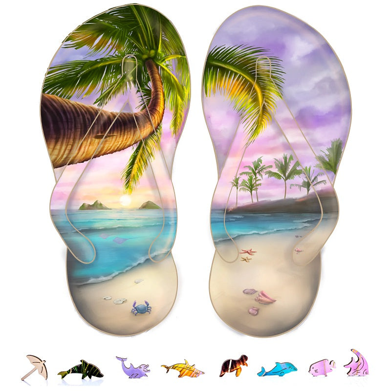 ZenChalet Puzzles Flip Flops Wooden Puzzle 200 Pcs FF200