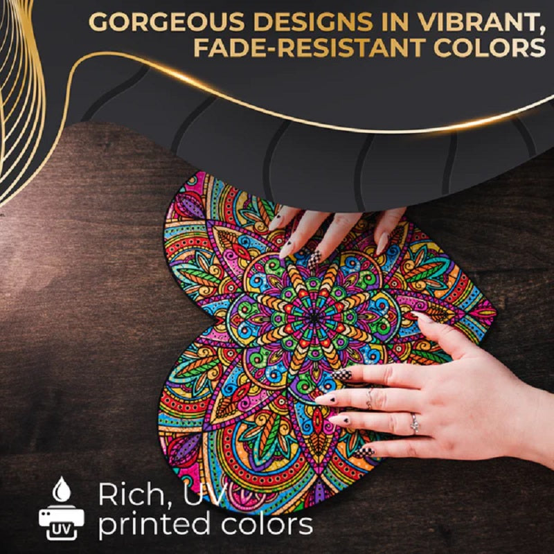 ZenChalet Puzzles Mandala Heart Wooden Jigsaw Puzzle 200 pcs MH200