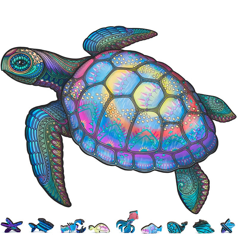 ZenChalet Puzzles Sea Turtle Wooden Jigsaw Puzzle 200 pcs ST200