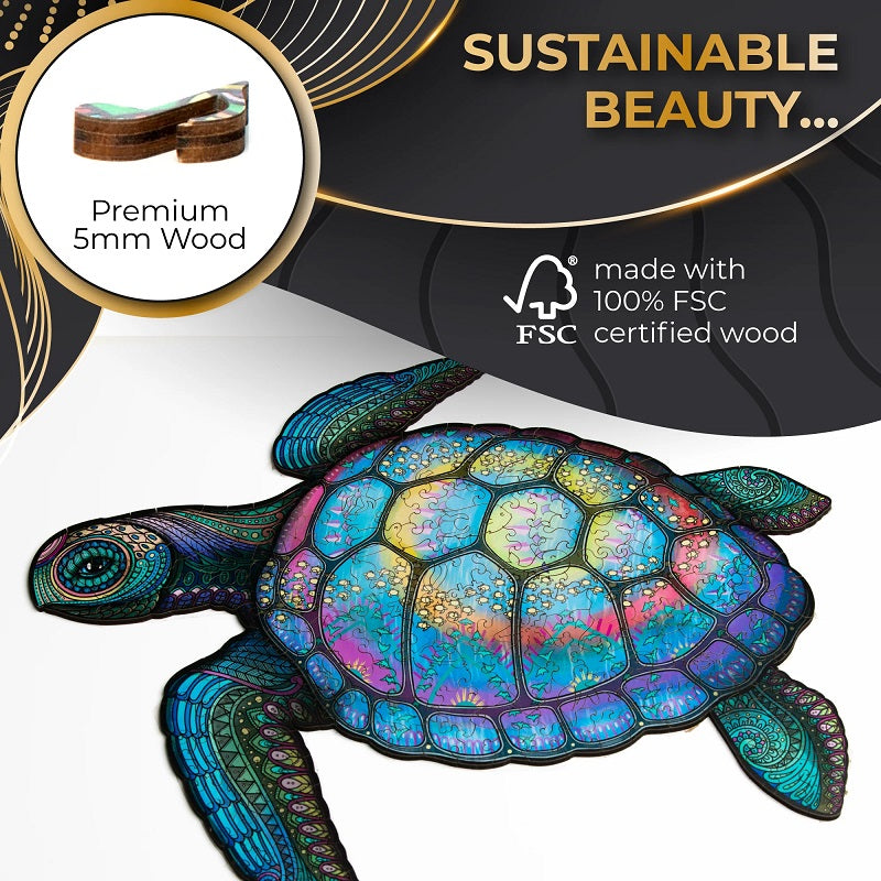 ZenChalet Puzzles Sea Turtle Wooden Jigsaw Puzzle 200 pcs ST200