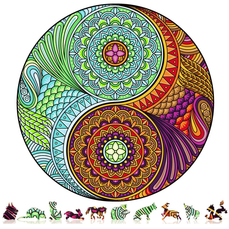 ZenChalet Puzzles Yin Yang Wooden Jigsaw Puzzle 500 pcs YY500