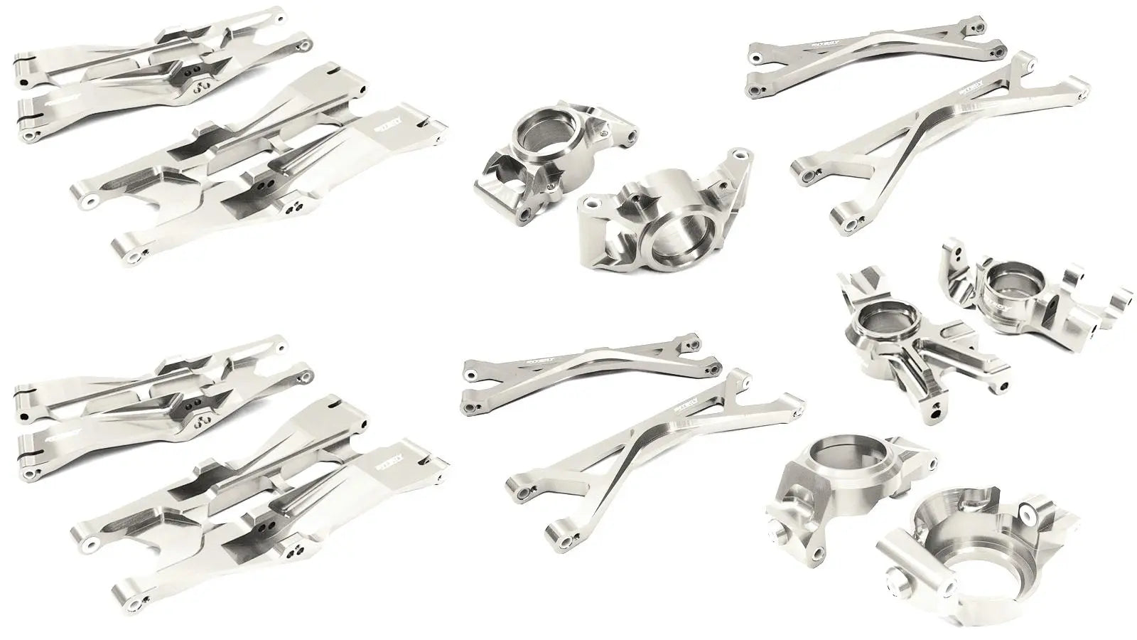 Integy Silver Aluminum Billet Suspension Conversion Kit for Traxxas X-Maxx 4X4 C26835SILVER