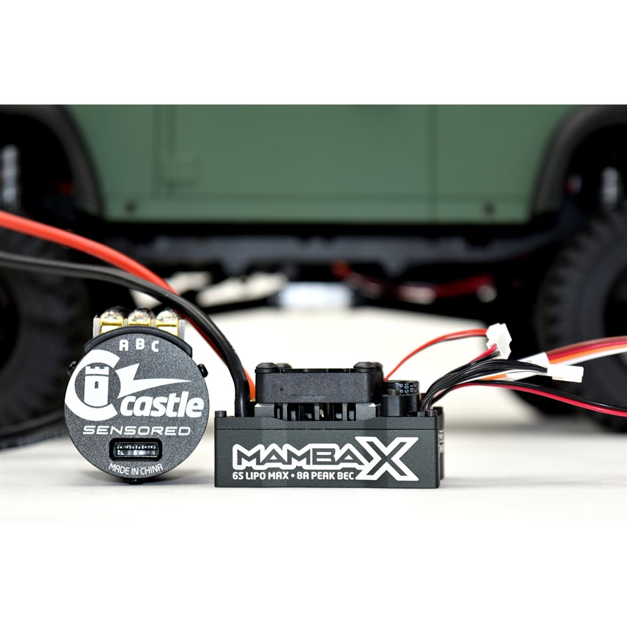 Castle Creations Mamba X ESC Waterproof Sensored Brushless Combo 1900kV Slate