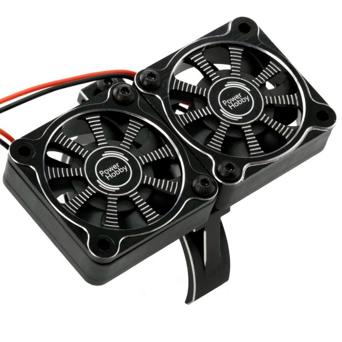 Powerhobby 1/8 Aluminum Heatsink 40mm Dual High Speed Cooling Fans Cov