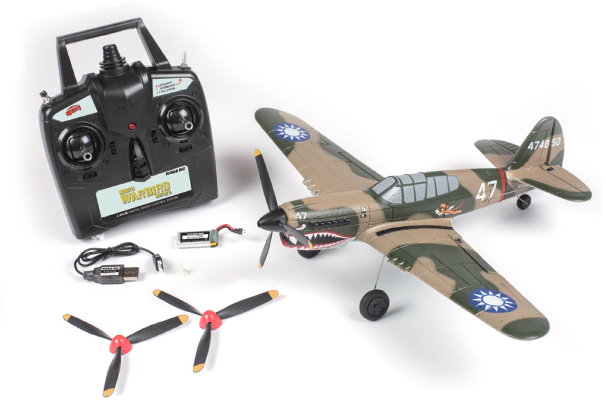 Rage RC Curtiss P-40 Warhawk Micro RTF Airplane w/PASS