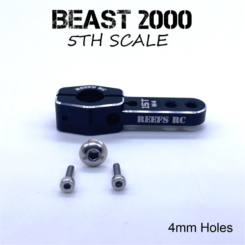 Reefs RC Single Side Heavy Duty Servo Horn 15T 4mm Holes for 5th Scale